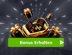Goldene Geschenkpäckchen und Bonus Symbole in schwarzer Tasche bei Bahigo Bonus.